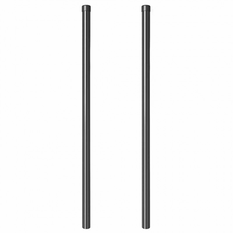 Słupek ogrodzeniowy. 2 pcs Szary 110 cm Stal Malowana Proszkowo