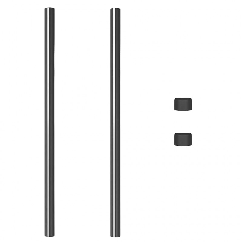 Słupek ogrodzeniowy. 2 pcs Szary 110 cm Stal Malowana Proszkowo