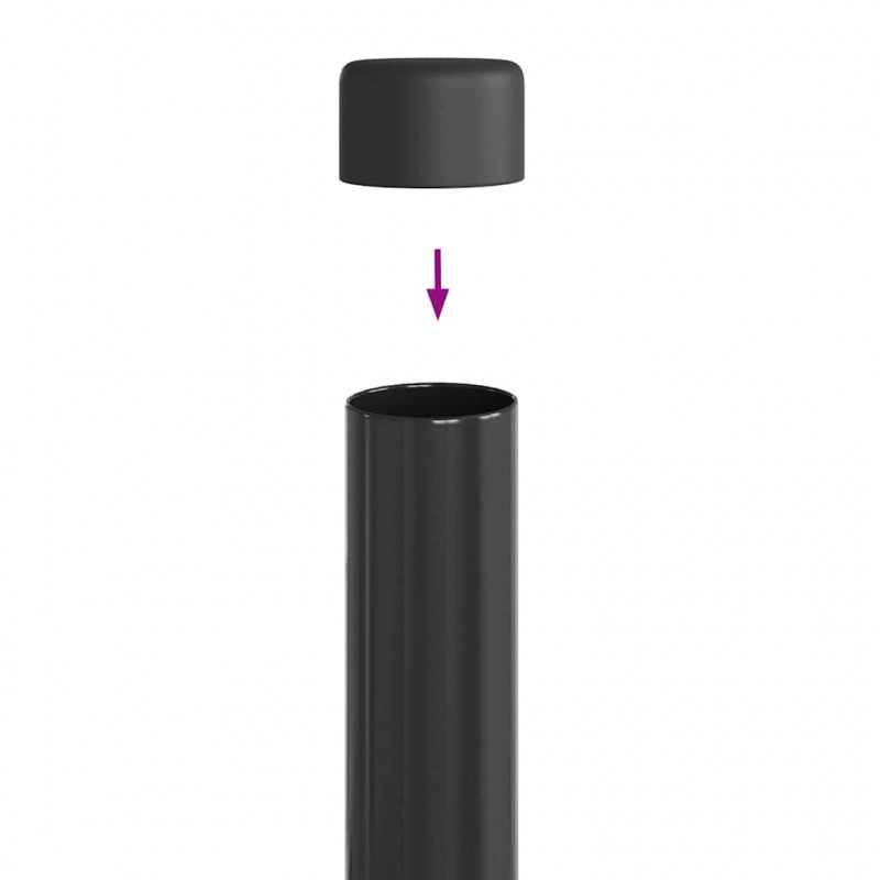 Słupek ogrodzeniowy. 2 pcs Szary 110 cm Stal Malowana Proszkowo