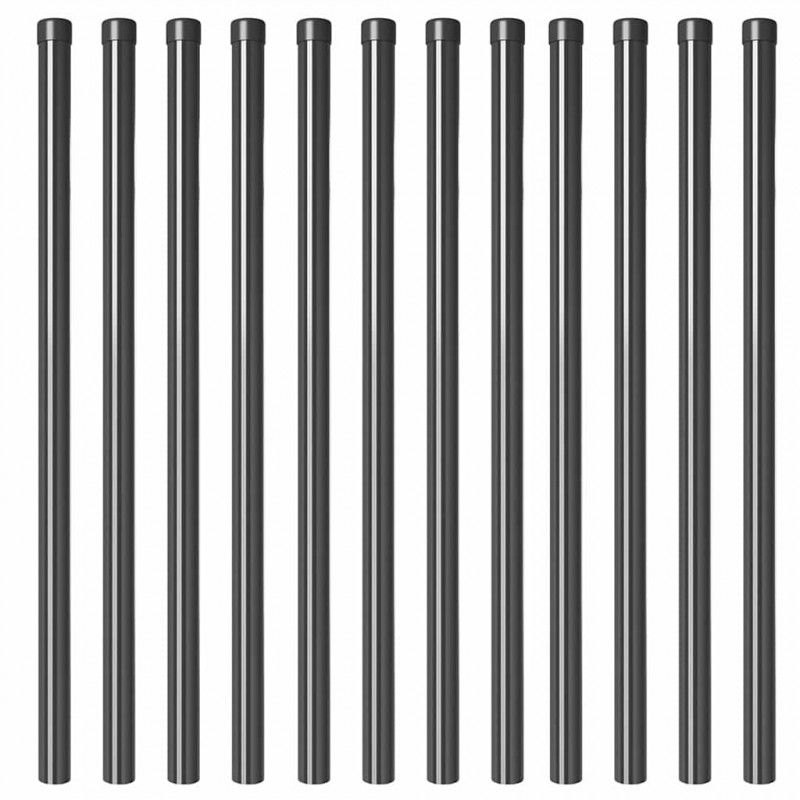 Słupek ogrodzeniowy. 12 pcs Szary 110 cm