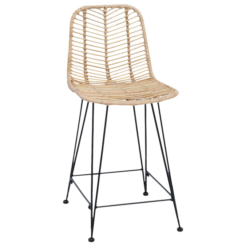 Krzesło barowe 2 pcs Naturalny 44,5 x 54,5 x 97,5 cm