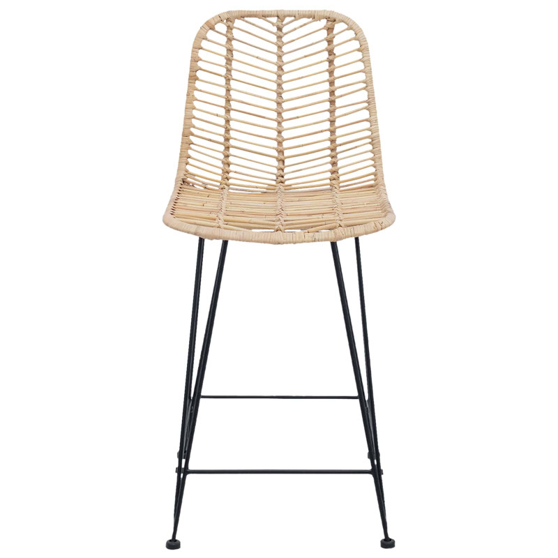 Krzesło barowe 2 pcs Naturalny 44,5 x 54,5 x 97,5 cm