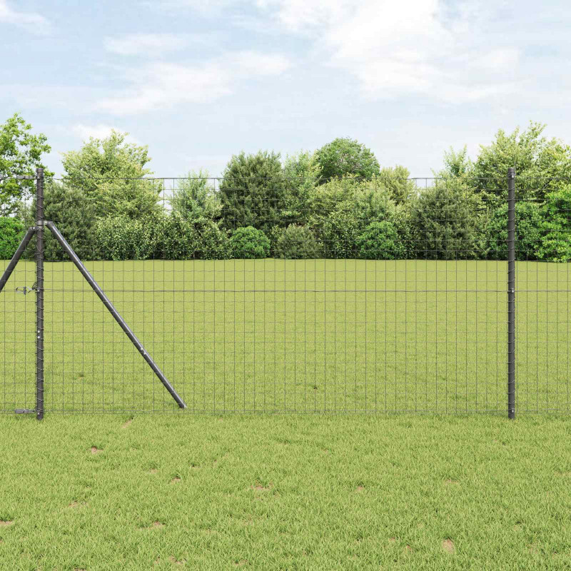 Słupek ogrodzeniowy. 2 pcs Szary Stal Malowana Proszkowo