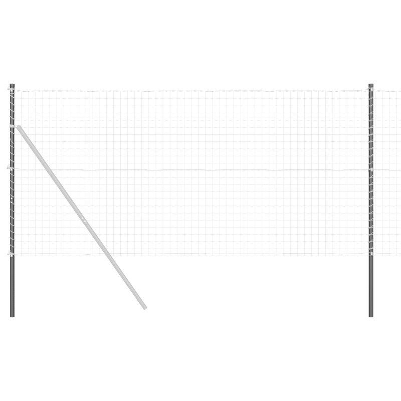 Słupek ogrodzeniowy. 2 pcs Szary Stal Malowana Proszkowo