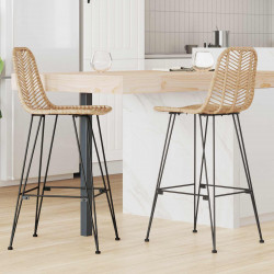 Krzesło barowe 2 pcs Naturalny 44,5 x 53 x 111 cm