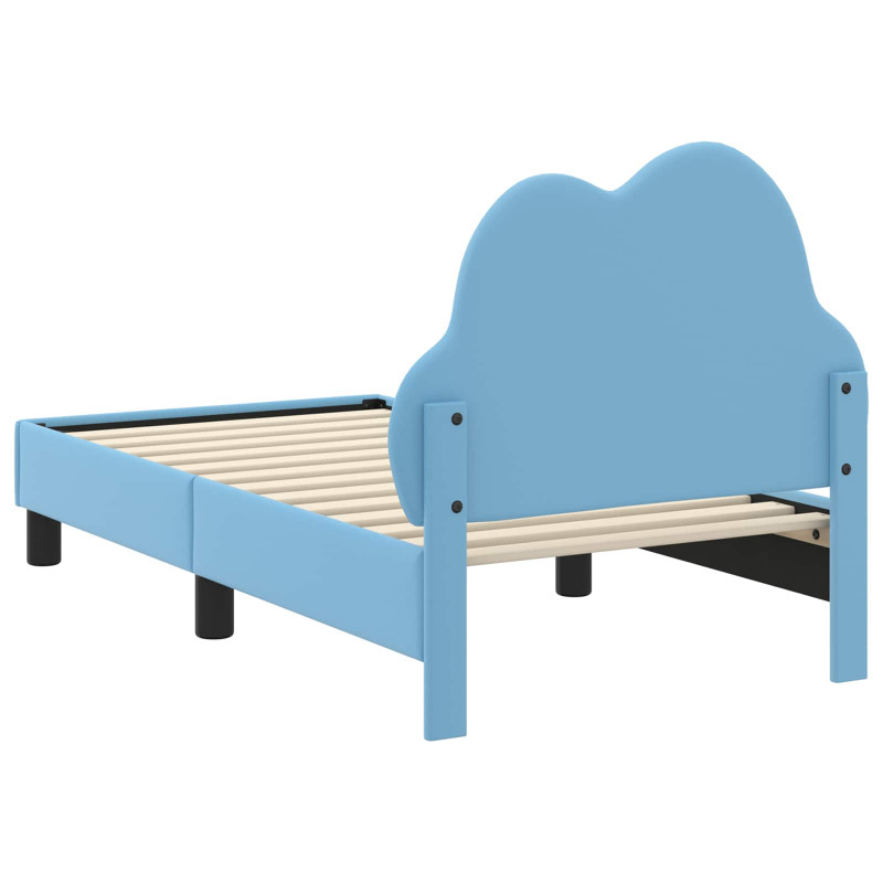 Stelaż łóżka dla malucha z oparciem Niebieski 70 x 140 cm PU