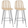 Krzesło barowe 2 pcs Naturalny 44,5 x 53 x 111 cm
