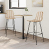 Krzesło barowe 2 pcs Naturalny 44,5 x 53 x 111 cm