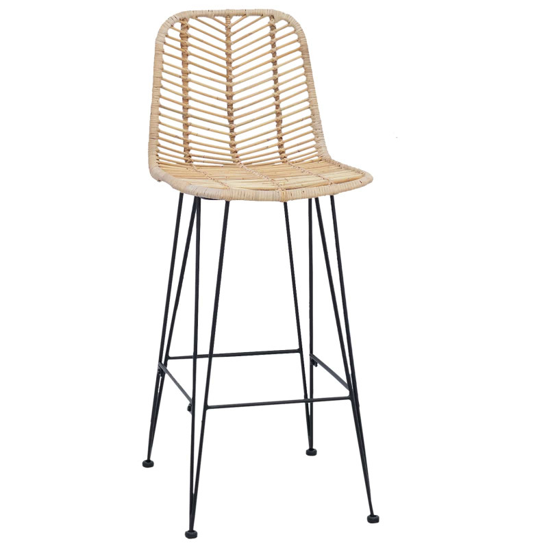 Krzesło barowe 2 pcs Naturalny 44,5 x 53 x 111 cm