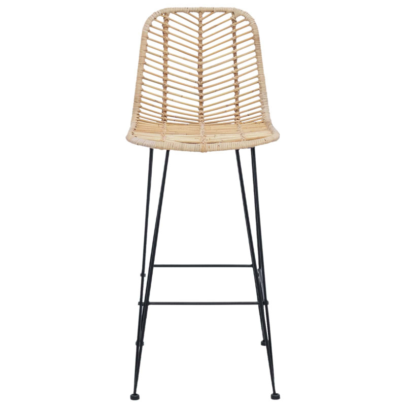 Krzesło barowe 2 pcs Naturalny 44,5 x 53 x 111 cm