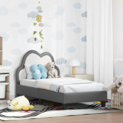 Stelaż łóżka dla malucha z oparciem Jasnoszary 70 x 140 cm PU