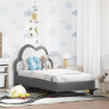 Stelaż łóżka dla malucha z oparciem Jasnoszary 70 x 140 cm PU