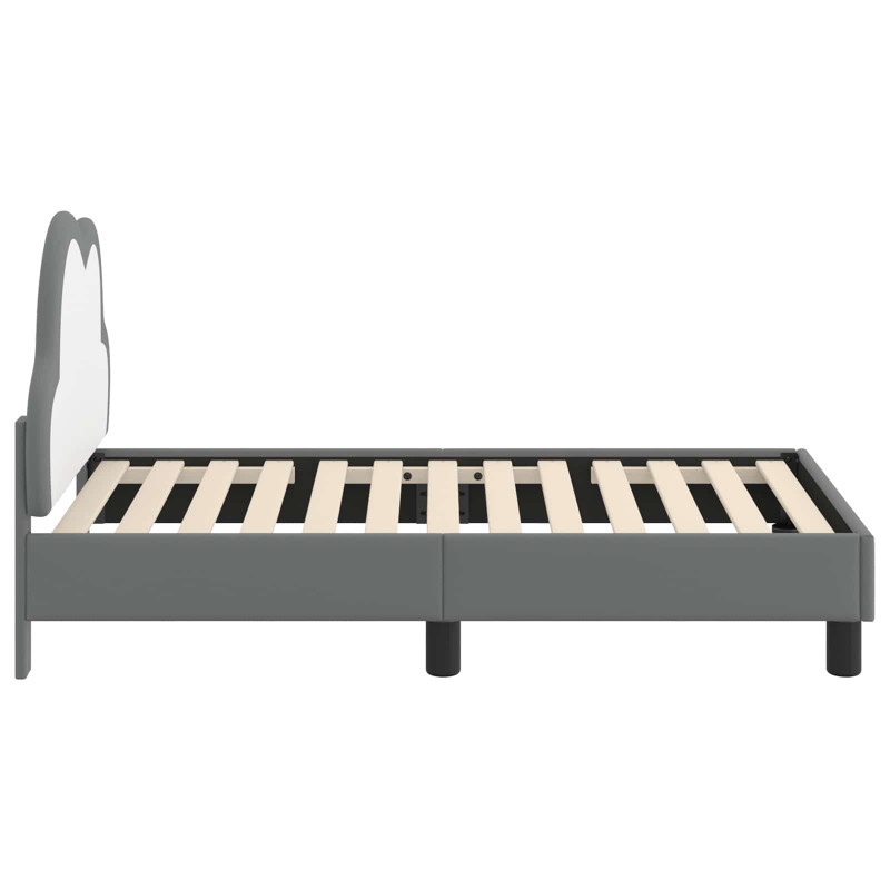 Stelaż łóżka dla malucha z oparciem Jasnoszary 70 x 140 cm PU