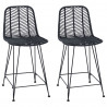 Krzesło barowe 2 pcs Czarny 44,5 x 54,5 x 97,5 cm