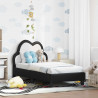 Stelaż łóżka dla malucha z oparciem Czarny 70 x 140 cm PU