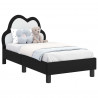 Stelaż łóżka dla malucha z oparciem Czarny 70 x 140 cm PU