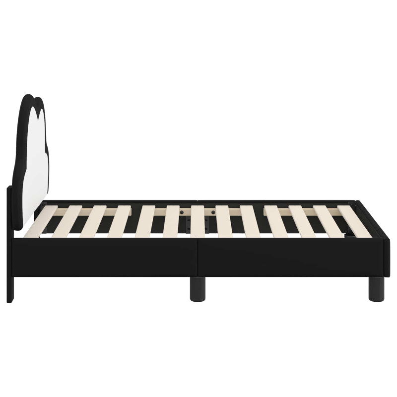 Stelaż łóżka dla malucha z oparciem Czarny 70 x 140 cm PU