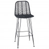 Krzesło barowe 2 pcs Czarny 44,5 x 53 x 111 cm Rattan i żelazo