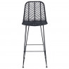 Krzesło barowe 2 pcs Czarny 44,5 x 53 x 111 cm Rattan i żelazo