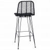 Krzesło barowe 2 pcs Czarny 44,5 x 53 x 111 cm Rattan i żelazo