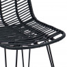 Krzesło barowe 2 pcs Czarny 44,5 x 53 x 111 cm Rattan i żelazo