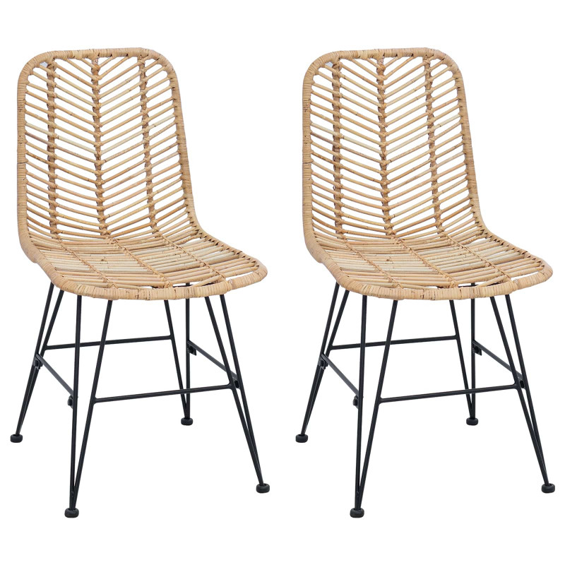 Krzesło jadalniane 2 pcs Naturalny 44 x 47 x 85 cm