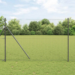 Słupek ogrodzeniowy. 2 pcs Szary Stal Malowana Proszkowo
