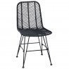 Krzesło jadalniane 2 pcs Czarny 44 x 47 x 85 cm Rattan i żelazo