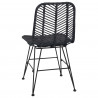 Krzesło jadalniane 2 pcs Czarny 44 x 47 x 85 cm Rattan i żelazo