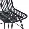 Krzesło jadalniane 2 pcs Czarny 44 x 47 x 85 cm Rattan i żelazo