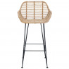 Krzesło barowe 2 pcs Naturalny 55 x 52 x 92 cm Rattan i żelazo