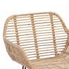 Krzesło barowe 2 pcs Naturalny 55 x 52 x 92 cm Rattan i żelazo