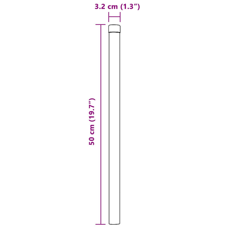 Słupek ogrodzeniowy. 2 pcs Srebrny 50 cm