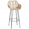 Krzesło barowe 2 pcs Naturalny 55 x 52 x 105 cm Rattan i żelazo