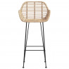 Krzesło barowe 2 pcs Naturalny 55 x 52 x 105 cm Rattan i żelazo
