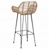 Krzesło barowe 2 pcs Naturalny 55 x 52 x 105 cm Rattan i żelazo