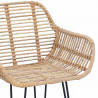 Krzesło barowe 2 pcs Naturalny 55 x 52 x 105 cm Rattan i żelazo