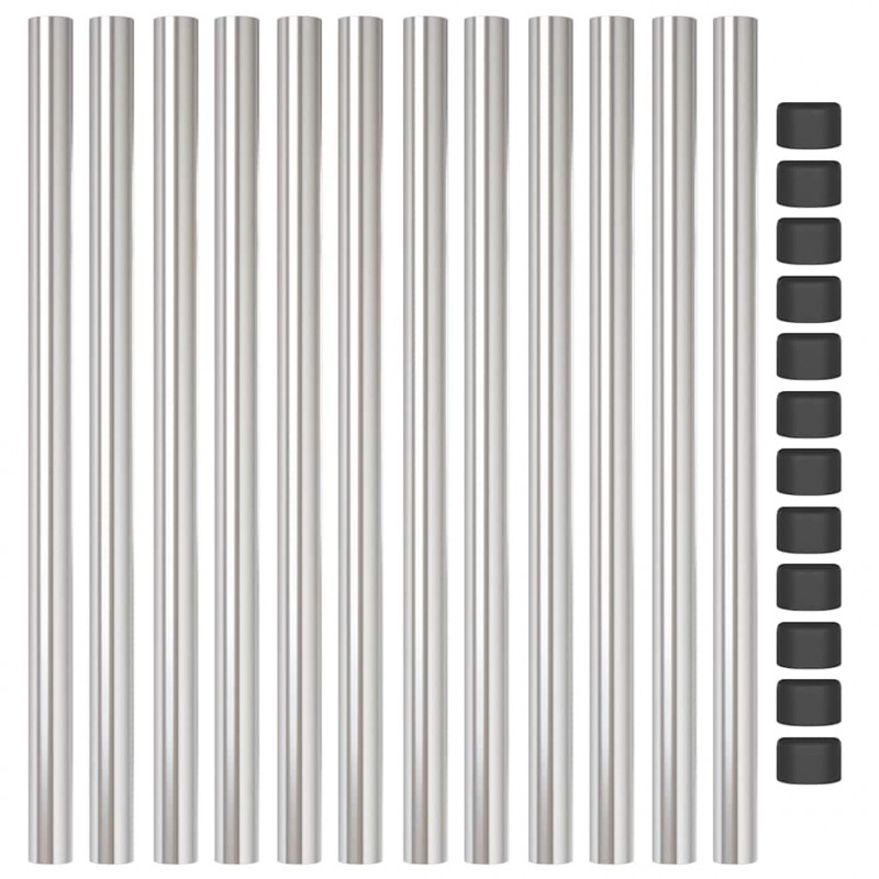 Słupek ogrodzeniowy. 12 pcs Srebrny 50 cm