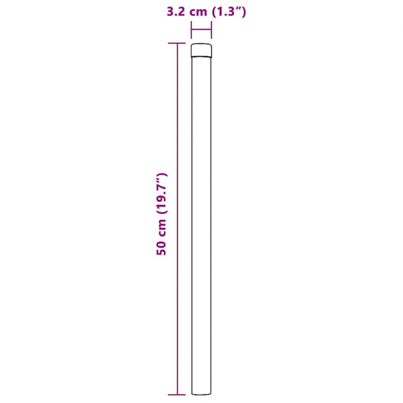Słupek ogrodzeniowy. 12 pcs Srebrny 50 cm