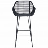 Krzesło barowe 2 pcs Czarny 55 x 52 x 92 cm Rattan i żelazo