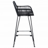 Krzesło barowe 2 pcs Czarny 55 x 52 x 92 cm Rattan i żelazo