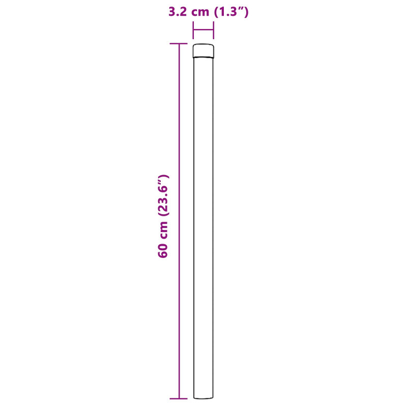 Słupek ogrodzeniowy. 2 pcs Srebrny 60 cm