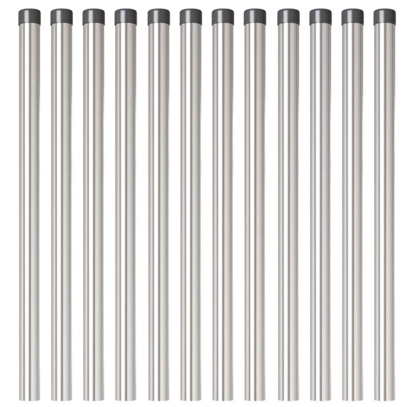Słupek ogrodzeniowy. 12 pcs Srebrny 60 cm