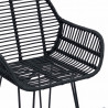 Krzesło barowe 2 pcs Czarny 55 x 52 x 92 cm Rattan i żelazo