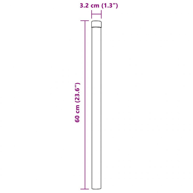 Słupek ogrodzeniowy. 12 pcs Srebrny 60 cm