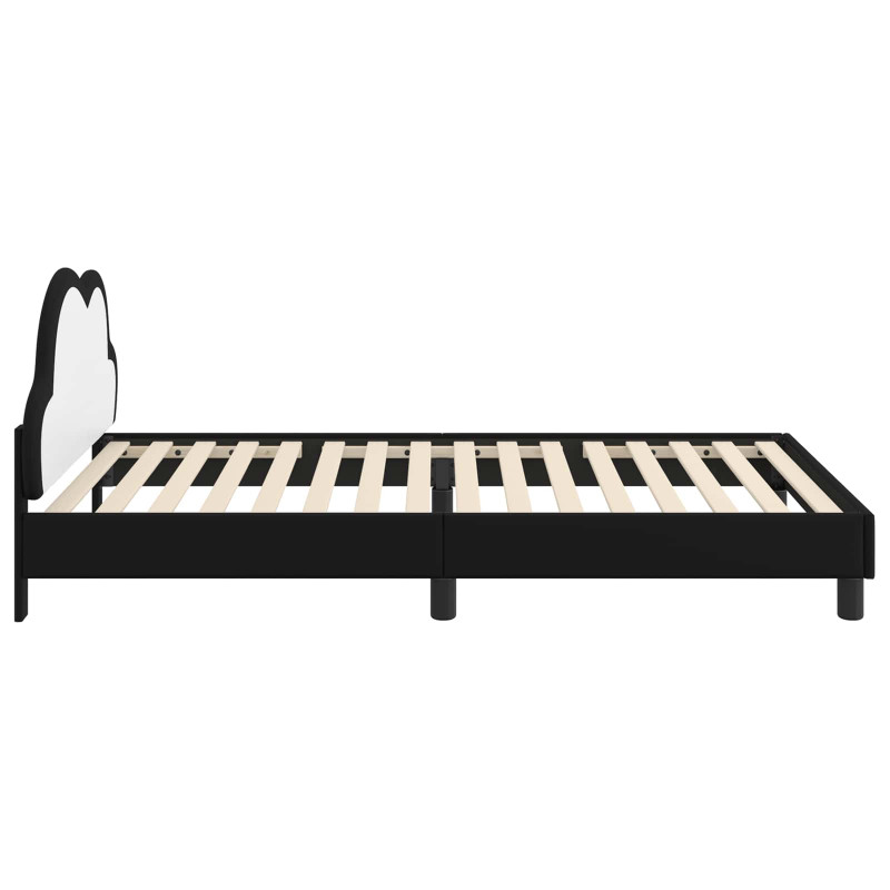 Ramka łóżka Z zagłówkiem Czarny 80 x 200 cm PU