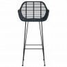 Krzesło barowe 2 pcs Czarny 55 x 52 x 105 cm Rattan i żelazo