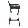 Krzesło barowe 2 pcs Czarny 55 x 52 x 105 cm Rattan i żelazo