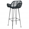 Krzesło barowe 2 pcs Czarny 55 x 52 x 105 cm Rattan i żelazo