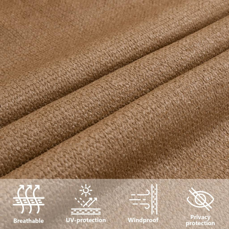 Żagiel przeciwsłoneczny, 160 g/m², taupe, 6x8 m, HDPE